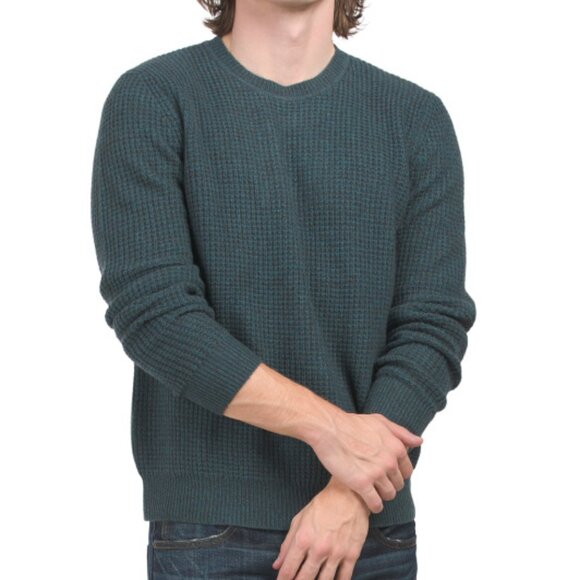 NEW BONOBOS Merino Wool And Yak Blend Waffle Sweater sapphire for men 563tn - Picture 1 of 2